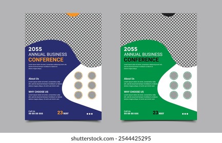 Business conference flyer design template.