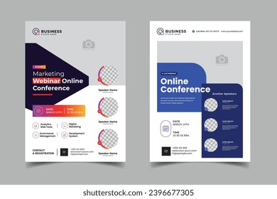 business conference flyer poster layout vector eps 10 