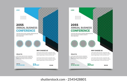 Design de modelo de panfleto de conferência de negócios.