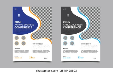 Business conference flyer template design.