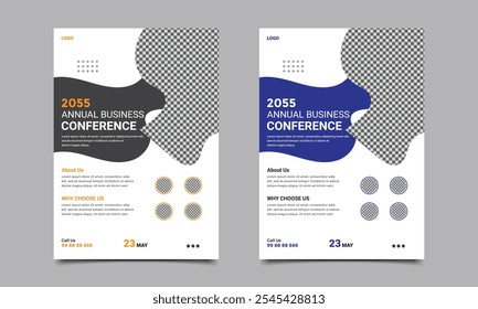 Business conference flyer template design.
