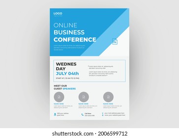 Business conference flyer template. Business meeting poster leaflet design. Grow your business flyer template design.