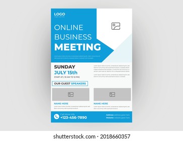 Business conference flyer template. Business meeting poster leaflet design. Grow your business flyer template design.