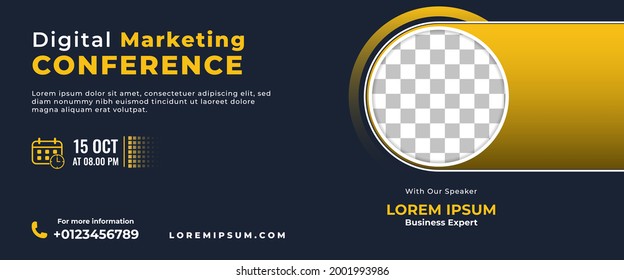 Business conference horizontal banner template design