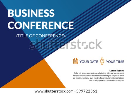 business conference invitation concept colorful simple stock vector
