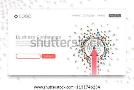 Business Conference, Landing page concept. Vector illustration