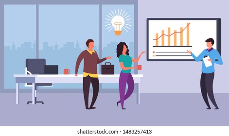 Business conference lecture concept. Vector flat cartoon graphic design isolated illustration