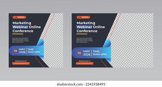 business conference live webinar banner invitation social media post template. editable
promotional marketing strategy banner ads.