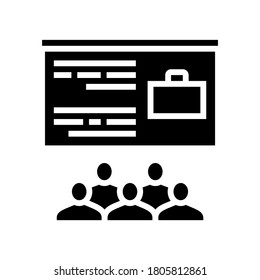 business conference meeting glyph icon vector. business conference meeting sign. isolated contour symbol black illustration