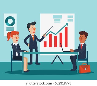 Business conference. Business meeting. Business people discussing. Businessmen and women in conference room
