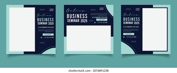 Business conference meeting social media post banner design template 