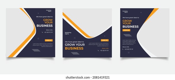 Business conference meeting social media post banner design template