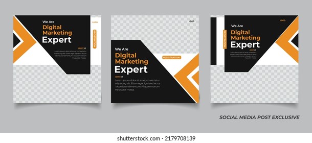 Business conference meeting social media post banner design template