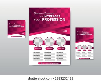 Business Conference Modern Flyer Design and online webinar conference invitation banner design template.