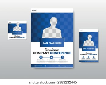Business Conference Modern Flyer Design and online webinar conference invitation banner design template.