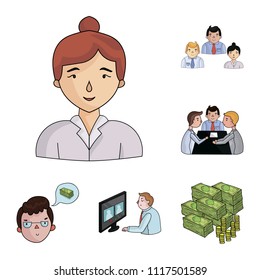 Business Conference And Negotiations cartoon icons in set collection for design.Business and training vector symbol stock web illustration.