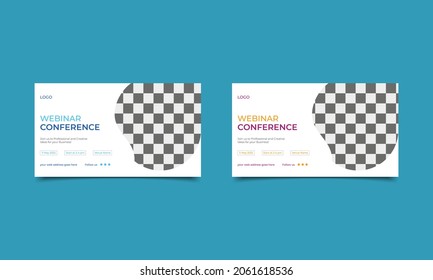 Business Conference Online Live Webinar Banner Invitation Post Template..eps