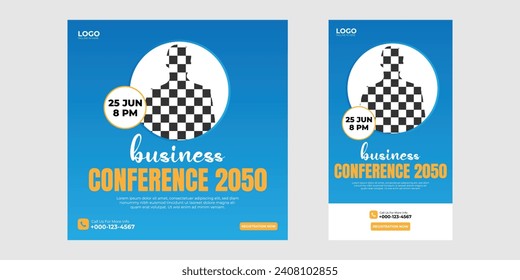 Business Conference Post and Story Design | Instagram Post And Story Design | Facebook Post and Story Design 