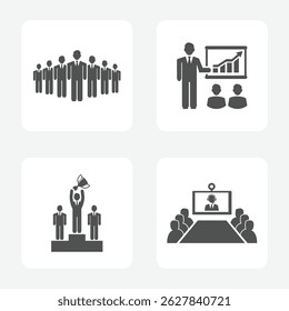 Business, conference, presentation icon. Vector icon illustration