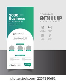 Business Conference Rollup Banner, Corporate Banner Design