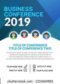 Business conference simple template invitation. Geometric magazine conference or poster business meeting design banner.