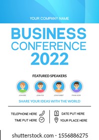Business conference simple template invitation. Geometric magazine conference or poster business meeting design banner.