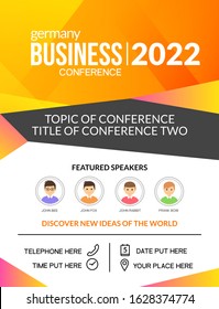 Business conference simple template invitation. Geometric magazine conference or poster business meeting design banner.