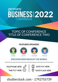 Business Conference Simple Template Invitation. Geometric Magazine Conference Or Poster Business Meeting Design Banner