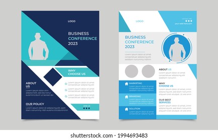 Business conference social media flyer design editable template. Template for banner, poster, flyer, cover modern layout and invitation concept. with colorful shape.eps