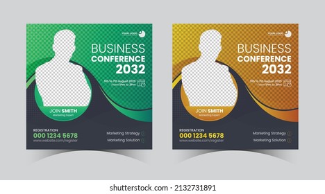 Business conference social media post template design
