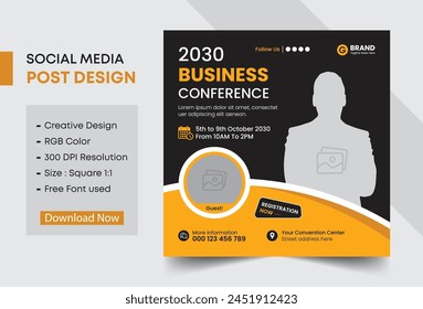 	
Business Conference Social Media Post Vorlage Design. Online-Webinar Social Media Post Vorlage. Business Conference Banner Vorlage. Online-Webinar und -Konferenz