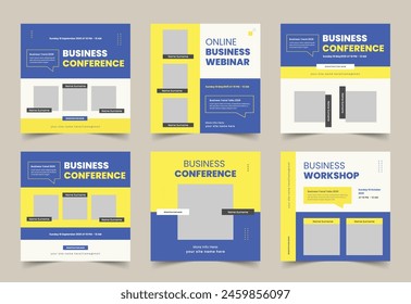 Business Conference social media post template, Webinar Social Media Post, Event banner