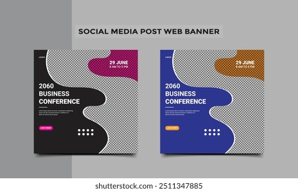 Business conference social media post banner design.
