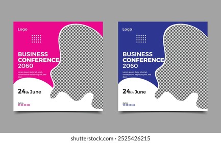 Business conference social media post banner design. vector illustration.