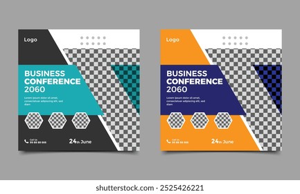 Business conference social media post banner design. vector illustration.