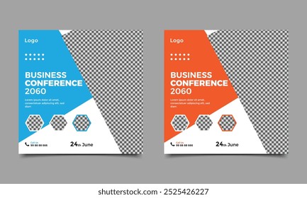 Business conference social media post banner design. vector illustration.