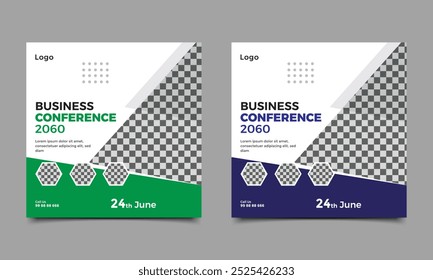 Business conference social media post banner design. vector illustration.