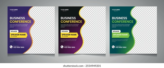 Business Conference Social Media Post Banner Design Template Corporate Business Square Marketing Creative Banner Ads