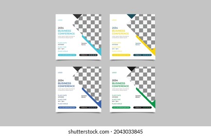 Business conference social media vector design template..eps