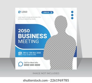 Business conference social media or webinar post banner design template