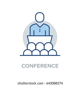 Business Conference Vector Icon Flat Style 