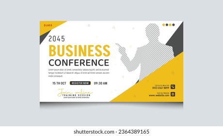 Business conference web banner for the online Business invitation