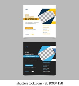 Business conference web banner social media banner design template. online Business invitation banner design..eps