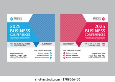 Business Conference Web Banner Or Squar Flyer Template Design