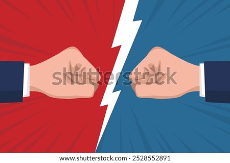 Business conflict, competition and confrontation.