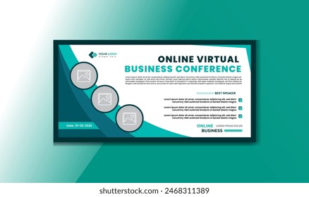 Business conformance virtual web banner social media post template design idea 