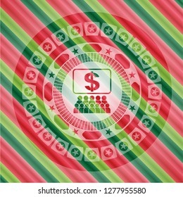 business congress icon inside christmas colors badge.