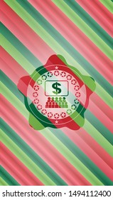 business congress icon inside christmas colors emblem.