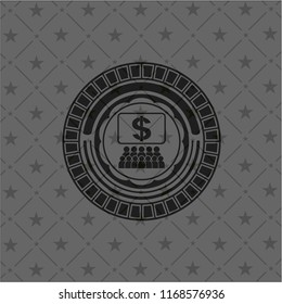 business congress icon inside dark badge