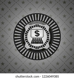 business congress icon inside dark badge or emblem